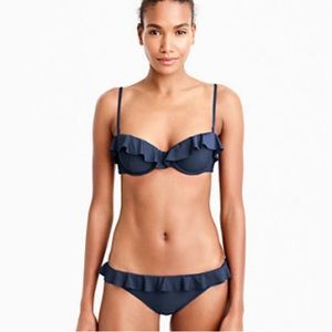 Like NEW! J.Crew Black Ruffle Bikini
